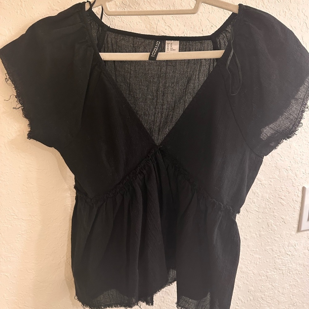 Forever 21 Black Sheer Blouse